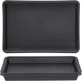 GREANER 3 Packs Plant Saucers Rectangular, 15x11x1.2 Inch Heavy Plastic Plant Saucer Drip Tray, Flower Pot Tray for Indoors Outdoor Plant Pots, Thick Drip Tray for Garden Potted Water Drips and Soil