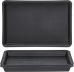 GREANER 3 Packs Plant Saucers Rectangular, 15x11x1.2 Inch Heavy Plastic Plant Saucer Drip Tray, Flower Pot Tray for Indoors Outdoor Plant Pots, Thick Drip Tray for Garden Potted Water Drips and Soil