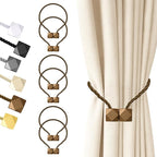 Hion Magnetic Curtain Tiebacks Dark Brown 6 Pack, Curtain Tiebacks Buckles Holdbacks Holders Hooks Clip for Home Bedroom Office Decorative Thick or Thin Curtain