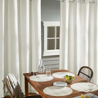 TOWN & COUNTRY BASICS Cabana Solid Heavyweight Indoor Outdoor Curtains, Light Filtering Opacity with Grommet Top, Water Repellent, 2-Pack Set, 54"x84", Vanilla