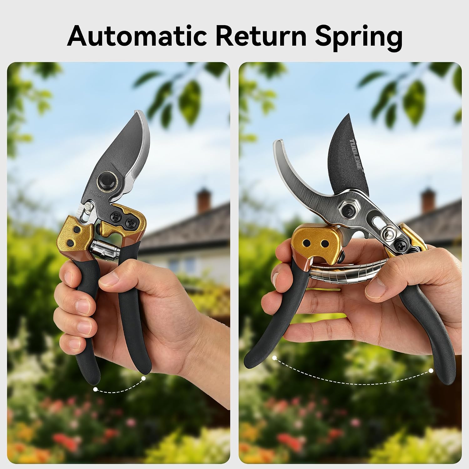 Professional Pruning Shears, Bypass Pruners | Japanese SK5 Steel Blades, Heavy Duty Garden Clippers for Branch Cutting, Bonsai, and Gardening