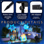 Hanukkah Projector Light with 1 Film Slides | Rotating LED Projection Light, Ip65 Waterproof, movement Projection Lamp, Outdoor Reflectors Waterproof Landscape Decorative