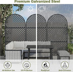 Casaphoria 72" H x 35" W Arched Metal Privacy Screen - Elegant Freestanding Outdoor Screen for Deck, Patio & Balcony - Versatile Decorative Privacy Panels for Home & Garden Use (Black-Laurence)