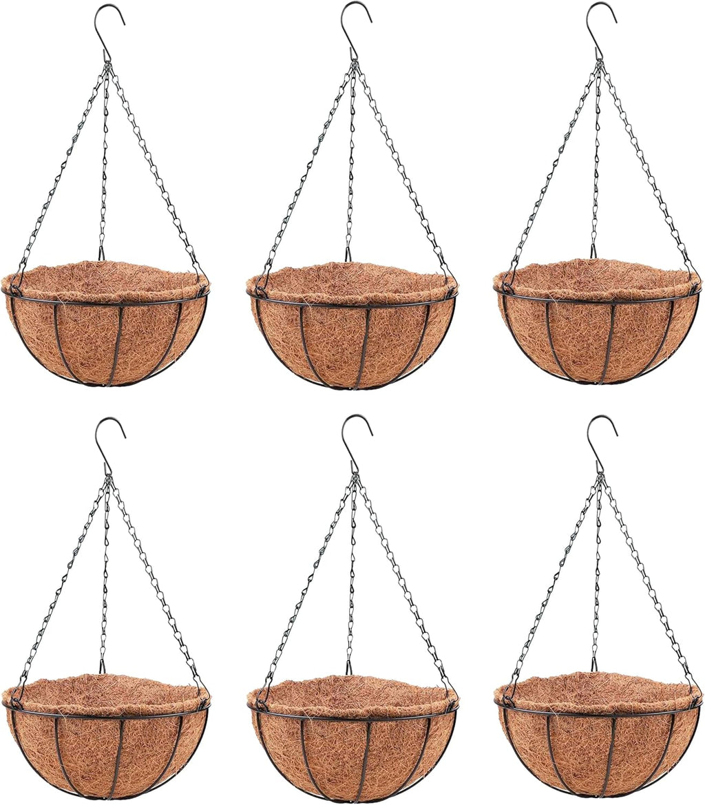 lalagreen hanging baskets (12 in, 6 pack) black, main product view