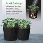 JERIA 12-Pack 20 Gallon Grow Bags, 300G Thickened Nonwoven Garden Pots,Heavy Duty Fabric Pots with Reinforced Handles