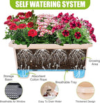 Self-Watering Rectangle Planter Boxes 8-Pack, 15.7-Inch Window Box Planter with Drainage Holes & Trays, Pots for Vegetables, Herbs, Flowers, Garden Windowsill Balcony (Yellow)