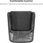 PURPLE LEAF Outdoor 24" Counter Height Bar Stools Chair Set of 2, All Weather Rattan and Aluminum Patio Bar Stool with Cushion for Indoor and Outdoor, Kitchen Island, Grey