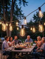 25FT LED Outdoor String Lights, ST38 Patio Lights Waterproof with 25 Shatterproof Edison Bulbs, Connectable Outside Hanging Light for Porch, Garden, Backyard, Deck, Balcony, Decor, 2700K Warm White