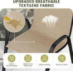 UDPATIO Patio Chairs Set of 4, Stackable Outdoor Dining Chairs with High Back, Breathable Outdoor Chair All Weather Textilene Fabric, 350LBS Capacity for Garden/Backyard (Brown)