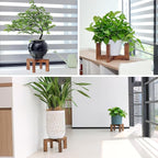 Plant Stand, Indoor/Outdoor Wood Plant Holder, Single Flower Pot Stand, Sturdy Planter Stands(Walnut, Fit 5-12 Inch Pots)
