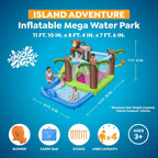 H2OGO! Island Adventure Kids Inflatable Water Park with Heavy-Duty Blower | Inflatable Water Slide, Bounce House for Kids Ages 3+, 2-Minute Inflation, Climbing Wall, Durable Material, Splash Pool