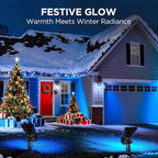 InnoGear Solar Lights Outdoor Waterproof Halloween Christmas Solar Garden Light for Outside Yard Landscape Lighting Pathway Spot Lights Spotlight Wall Light Auto On/Off, 2 Pack (Blue Light)