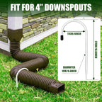 2 Pack Rain Gutter Downspout Extension Fixing Pin for 4" Round Pipes White | U-Shape Downspout Anchor Stake Holds Extension Firmly in Wind & Rain. Diverts Water From Foundation. Easy Adjust. Heavy Iron