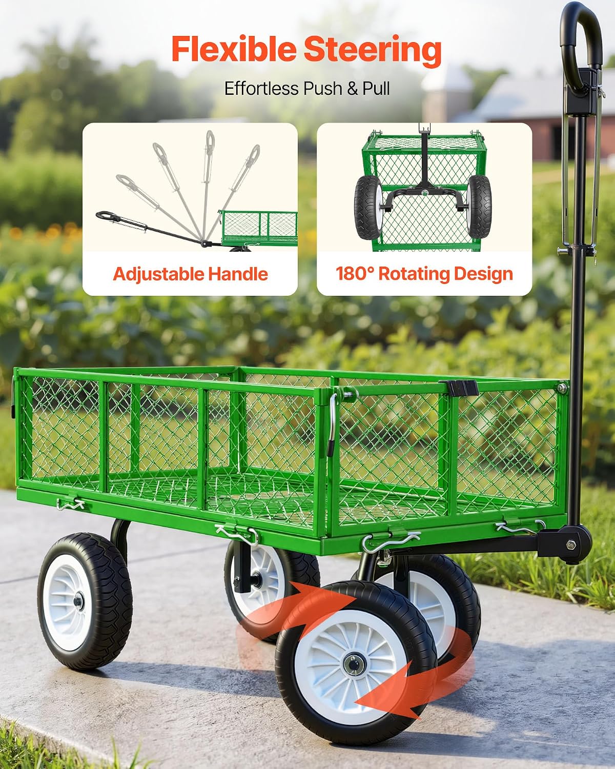 vevor 900 lbs steel garden cart, 2 in, package contents