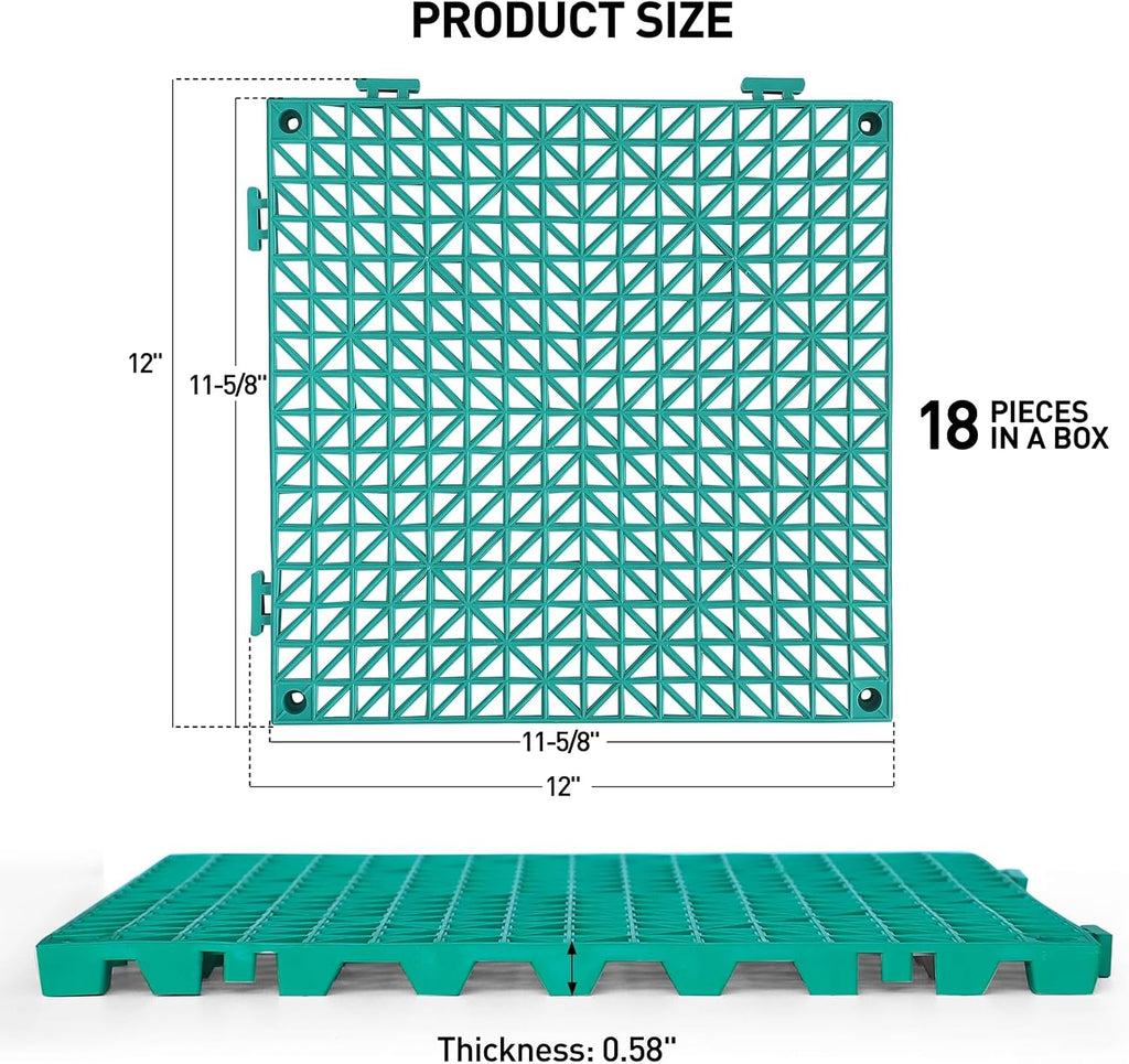 maxwave 18 pack 12" x 12" modular interlocking, close-up detail