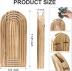 DREAMLOOM 2 Pack Wooden Wall Vases with Eucalyptus Artificial Plants, Wall Hanging Planters Boho Modern Farmhouse Indoor for Narrow Spaces Entryway Bathroom Home Office Decoration, Brown