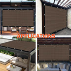 Mocha Sun Shade Cloth,Pergola Shade Cover with Reinforced Grommets,90% Shade Fabric Fence Privacy Screen Balcony,Pergola Shade Cover Canopy Garden Carport Porch Deck Patio Shade,16x16FT