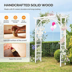 VINGLI 85in Wooden Arbor, Wedding Arch for Ceremony, Wood Trellis for Plant Climbing, Christmas Decor Pergola for Garden Backyard, Lawn (White)