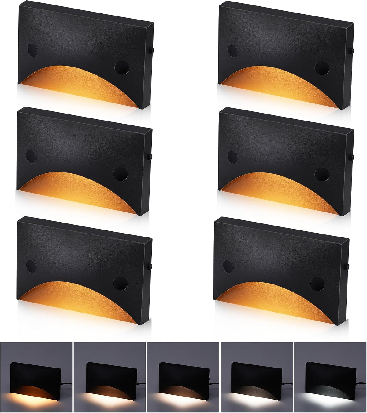 [6 pack] cloudy bay low voltage led step, main product view