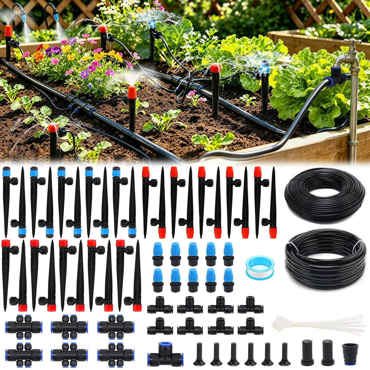 230ft quick-connect drip irrigation system kit - 33ft, main product view