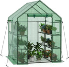 giantex walk-in greenhouse, gardening plant tent with roll-up, main product view