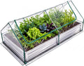 dumos galvanized raised garden bed with cover, clear, main product view