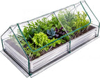 dumos galvanized raised garden bed with cover, clear, main product view