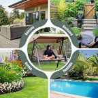 Universal Garden Swing Chair Replacement Canopy, Outdoor Hammock Cover for Patio & Balcony, Khaki, Available in 118x158cm & 124x152cm Sizes One Color 118 * 198cm/46 * 77in