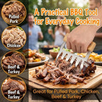 Meat Shredder Claws, Bear Claws Meat Shredder for Pulled Pork & Chicken, 304 Stainless Steel Meat Claws with Wooden Handles, BBQ Tool Gift