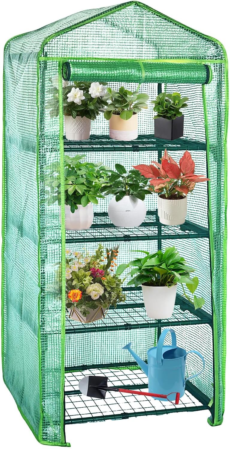 4 tier mini indoor greenhouse,27"x19"x62" greenhouse for indoors&greenhouses, main product view