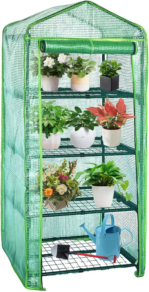 4 tier mini indoor greenhouse,27"x19"x62" greenhouse for indoors&greenhouses, main product view