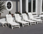 POLYWOOD NCC2280MA-P Nautical Arms Chaise, Black