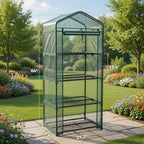 olixis 27"x19"x63" mini greenhouse, with durable zipper door, front angle view