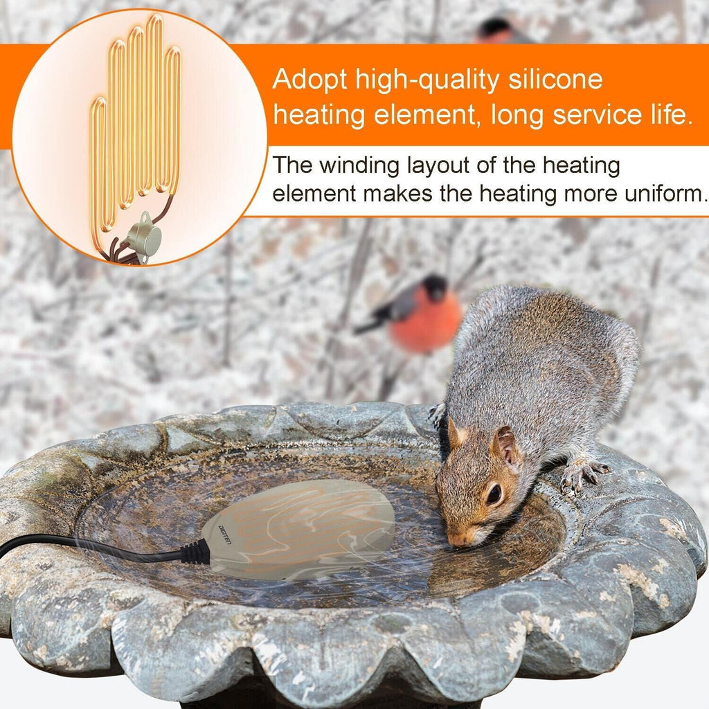 Birdbath Deicer Bird Bath Heater for Outdoors in Winter Thermostatically Controlled Chicken Water Heater Made of Heavy Duty Premium Cast Aluminum 60W Immersion Deicer for Garden Yard Lawn