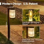 Solar Pathway Lights Outdoor, 4 Pack Upgraded Outdoor Solar Lights for Outside Super Bright Up to 12Hrs, IP65 Waterproof Solar Garden Lights for Yard Path Walkway Decor Landscape Lighting