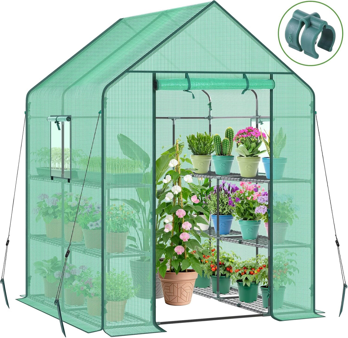 ohuhu greenhouse for outdoors with screen windows, 57, main product view