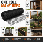 HORCH Black Hardware Cloth 1/2 inch 24 x 100 ft 19 Gauge | Chicken Wire Mesh Roll, Chicken Wire Fencing, Wire Fence Roll, Tree Guard, Rat Wire, Hardware Mesh
