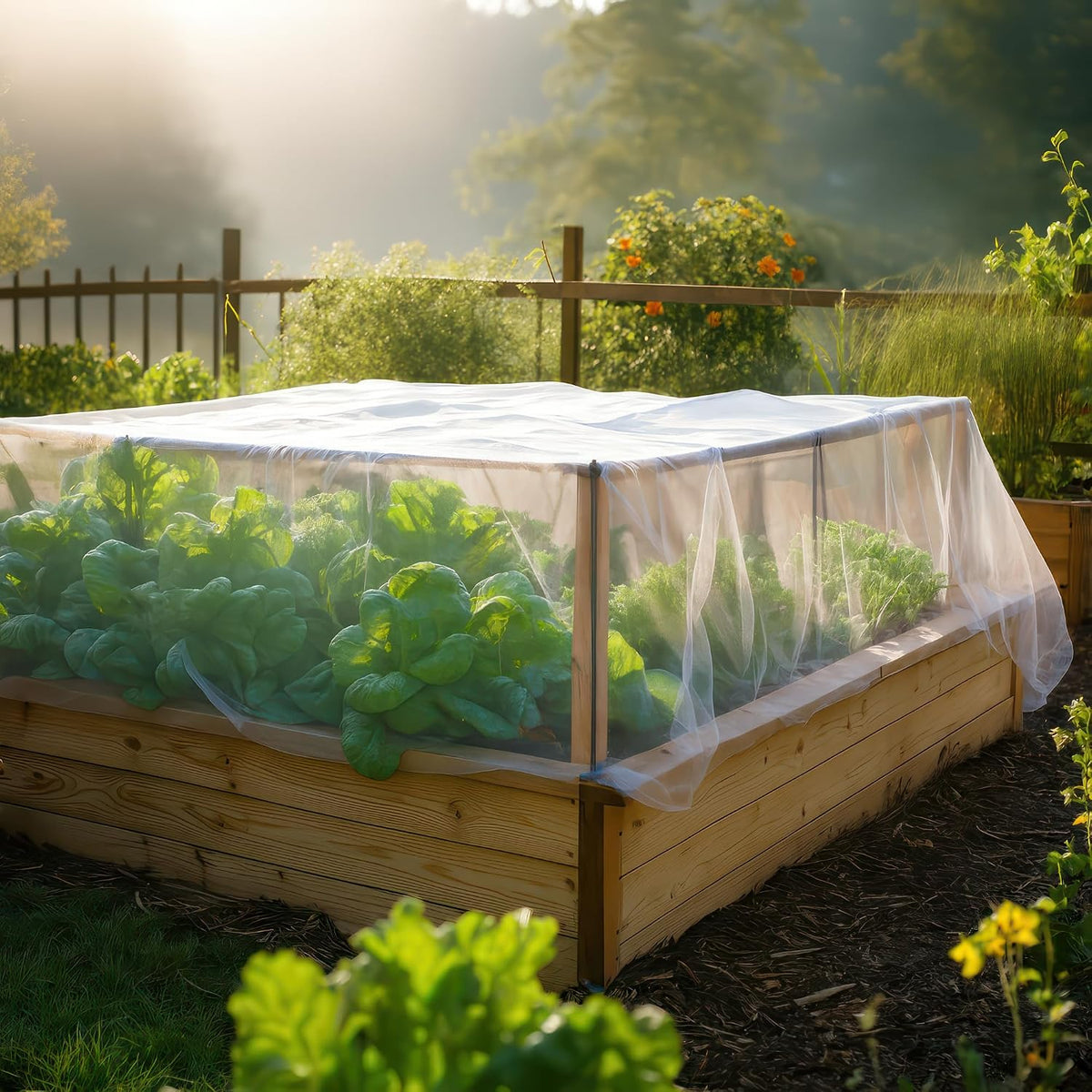 white diy mosquito net fabric | 10x10 ft, side view