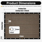 Artpuch 90% Sun Shade Cloth, 4 x 16 FT Pergola Shade Cover Canopy with Grommets, Sun Screen Fabric Tarp for Patio, Outdoor, Garden, Backyard, Mocha