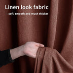 Easy-Going Linen Look Outdoor Curtains Waterproof Windproof Porch Curtains, Soft Thicken Outdoor Privacy Curtains for Patio, Gazebo, Grommet Top and Tab Bottom Drape, 1 Panel, 54x84 inch, Terra Red