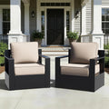 Outdoor Aluminum Furniture, Patio Chairs with 6" Thick Removable Cushions, All-Weather Metal Frame, Deep Setting for Garden, Poolside and Porch,Beige
