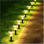 Solar Lights Outdoor Pathway Waterproof 8 Pack Warm White LED Acrylic Mushroom Decorative Garden Lights for Yard Landscape Patio Outside Decor