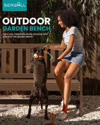 SERWALL Outdoor Bench, HDPE Outdoor Benches Weatherproof, 2-Person Garden Bench with 660 lbs Weight Capacity, Patio Benches for Outdoors, Garden, Porch, Backyard and Park, Brown, 4 Pack