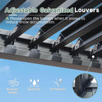 domi aluminum louvered pergola 10x10, outdoor metal pergola, side view