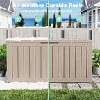 DRATO 80 Gallon Large Deck Box, Outdoor Storage Box for Patio Furniture, Patio Cushions, Gardening Tools, Pool Supplies 480lbs Weight Capacity,Waterproof Resin Storage Boxes（Gray，80 Gallon）