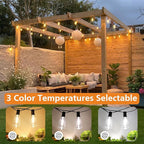 Brightever 150FT Outdoor Lights with Remote, 2700K/4000K/5000K Selectable LED String Lights for Outside with 75+2 ST38 Shatterproof Edison Bulbs, 3 Modes Dimmable Waterproof Hanging Lights for Patio