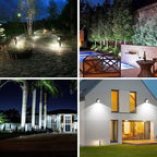 T-SUNUS Solar Spot Lights Outdoor White Christmas 4 Pack IP65 Waterproof Landscape Spotlights 6000K Separate Panel with 9.8ft Cable Auto On/Off for Flag Pond Trees Driveway Garden Pathway Halloween