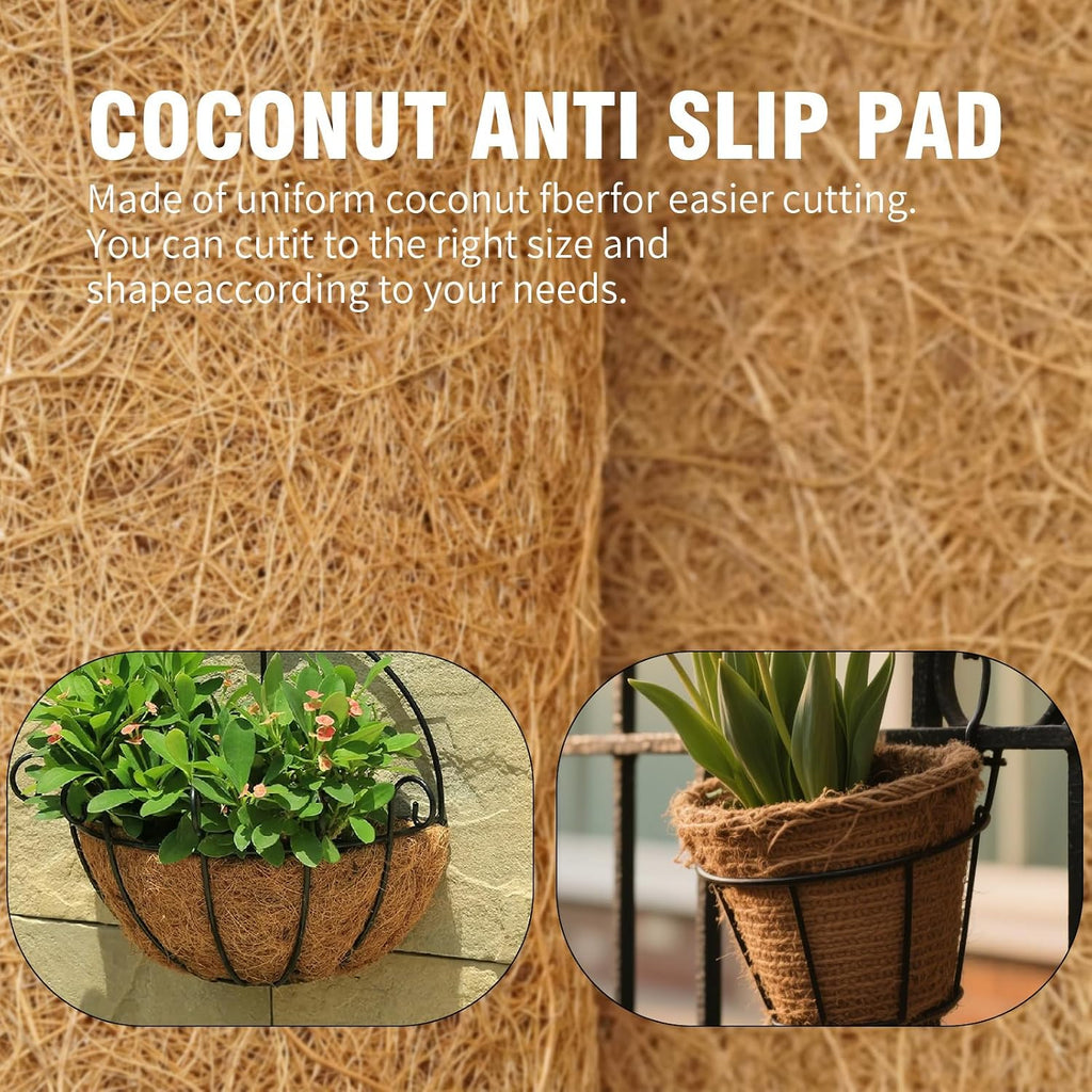 EATAKWARD 120'' x 16'' Coconut Mat, Coco Fiber Roll, Natural Coconut Coco Liner Roll, Thick Coco Liners for Planters, Flowers, Pet, Tortoise, Lizard, Snake, Rabbit, Brown