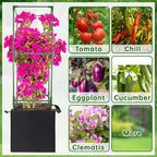ANPHSIN 2 Sets Tomato Cages with 10 Gallon Grow Bags - 47'' Stable Plant Support Trellis Kit, Square Cages with Planter Pots for Garden Flowers Vegetables Cucumber Vertical Climbing Plants Vines