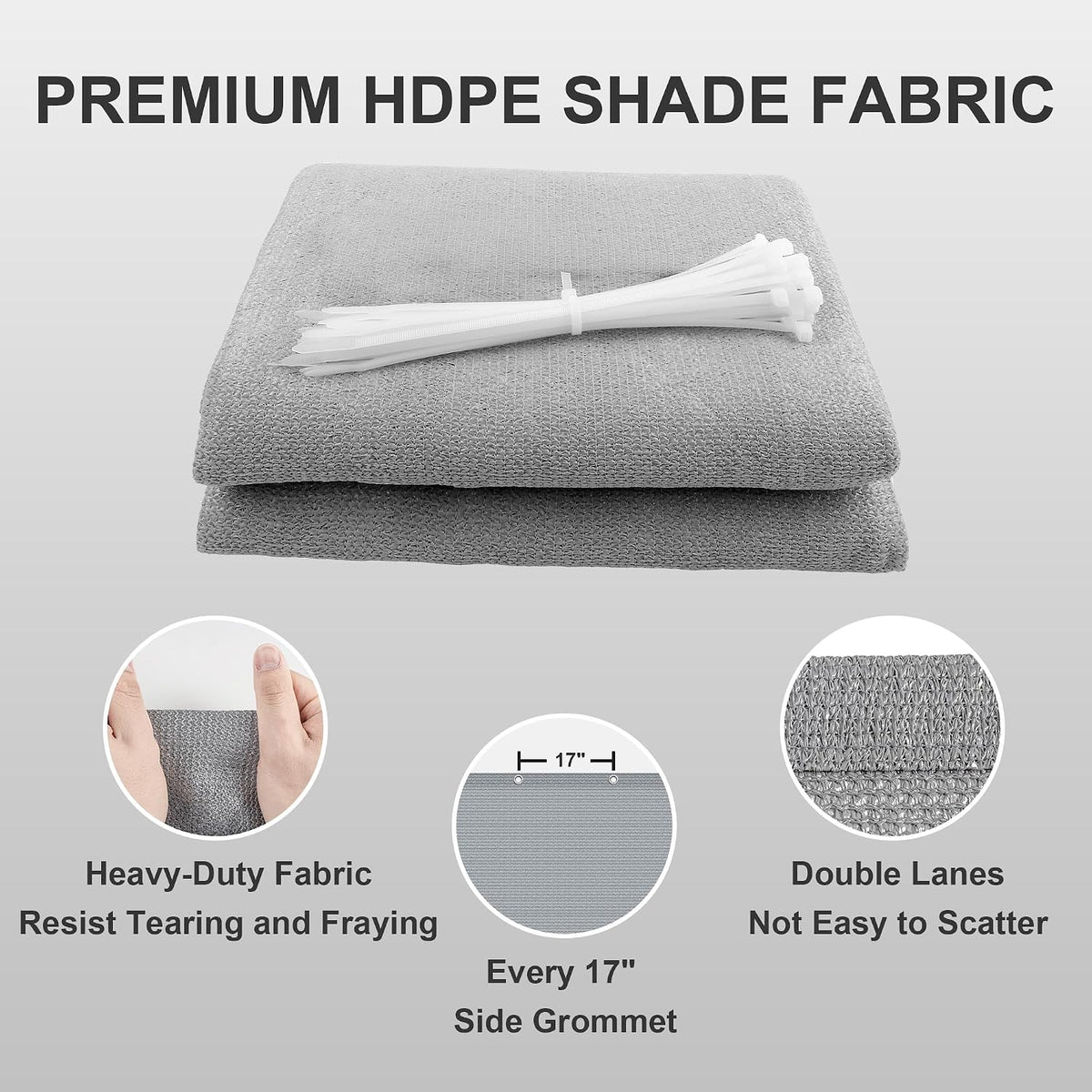 sunny guard shade cloth 8x24 ft sun shade, close-up detail